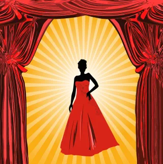 Scene A curtain Silhouette Stickdatei