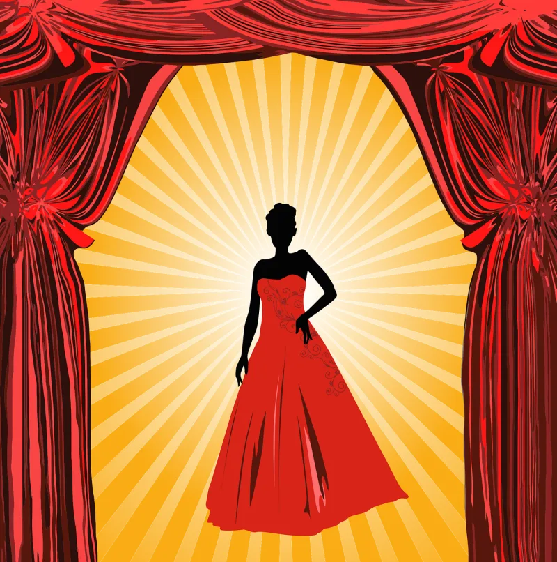 Scene A curtain Silhouette Stickdatei – Musik