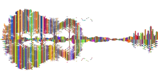 Guitar Landscape Psychedelic Stickdatei