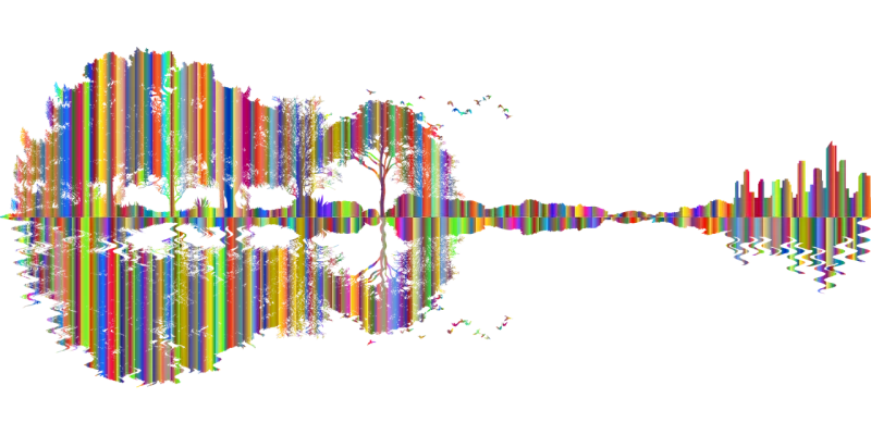 Guitar Landscape Psychedelic Stickdatei – Musik