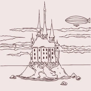 Castle Outlines Ink Stickdatei