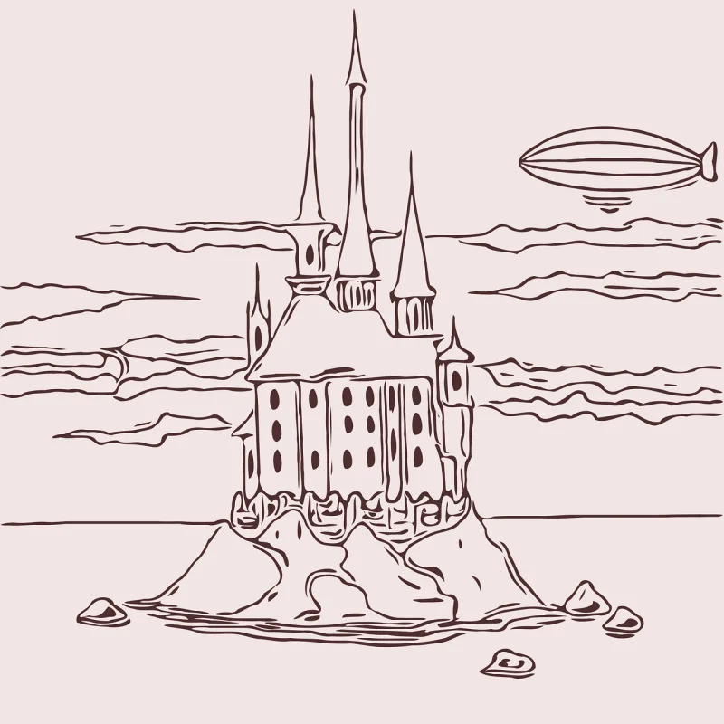 Castle Outlines Ink Stickdatei – Kinder