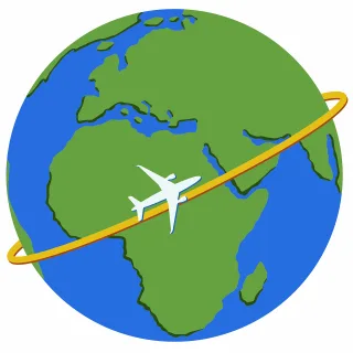 Plane Globe Earth Stickdatei