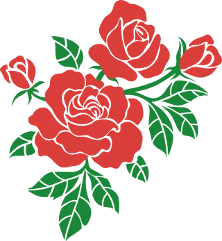 Rose Flower Red Stickdatei – Blumen