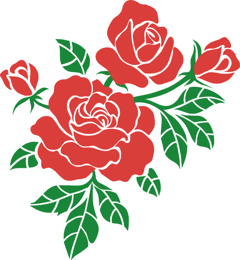 Rose Flower Red Stickdatei – Blumen