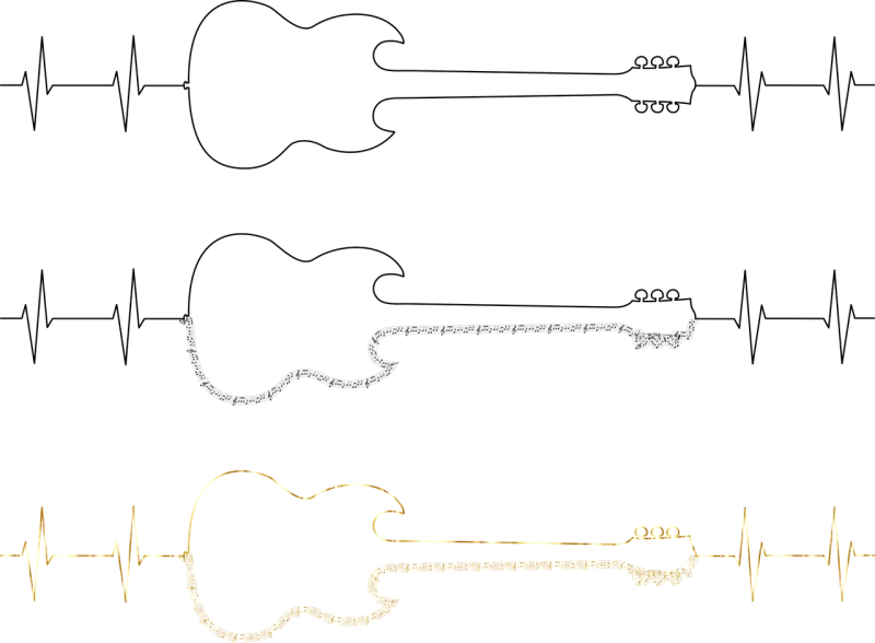 Ekg Guitar Music Stickdatei – Musik