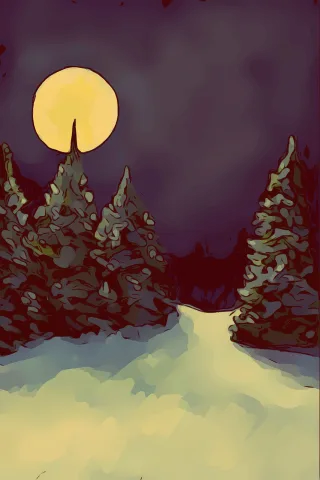 Moonlit Forest Moon Stickdatei