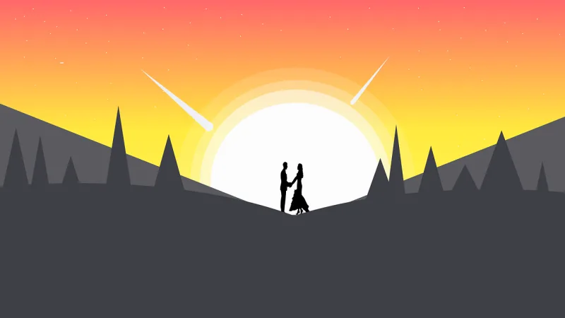 Sunset Nature Romantic Stickdatei – Natur