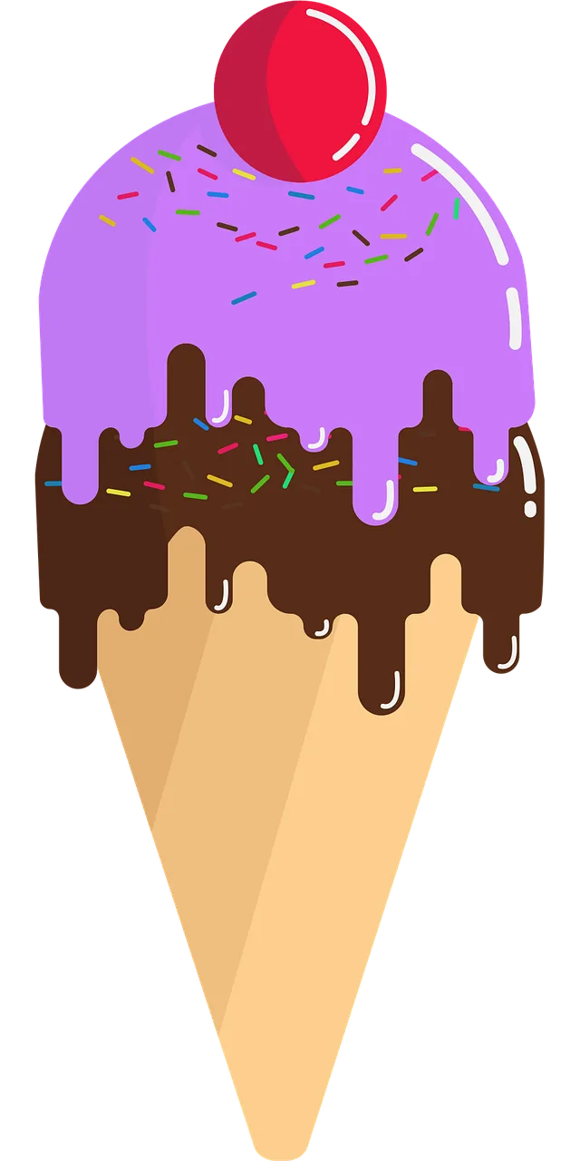 Ice cream Cherry Strawberry Stickdatei – Kinder