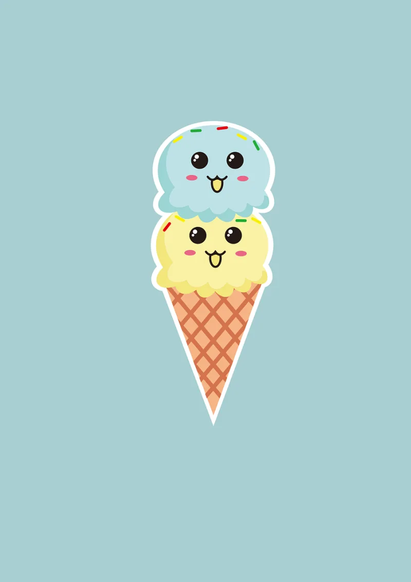Summer Cold drinks Ice cream Stickdatei – Kinder