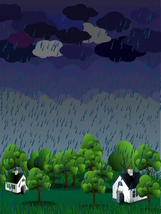 Rain Nature Green Stickdatei