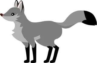 Gray fox Fox Nature Stickdatei
