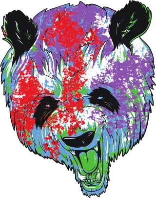 Panda Paint Bear Stickdatei – Tiere