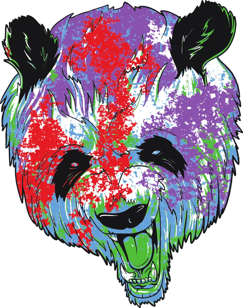 Panda Paint Bear Stickdatei – Tiere