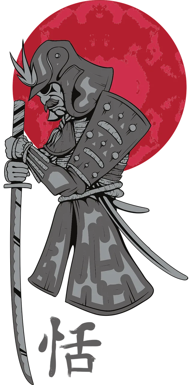 Samurai Red Moon Stickdatei – Natur