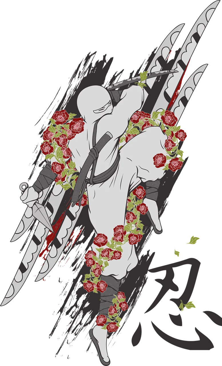 Ninja Flower Assassin Stickdatei – Blumen
