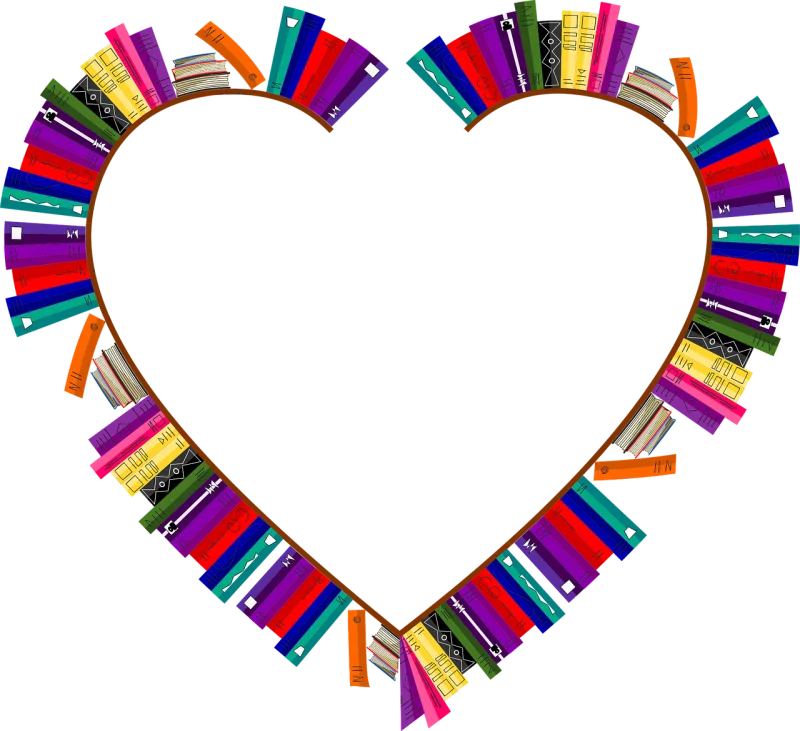 Bookshelves Frame Heart Stickdatei – Herzen & Liebe