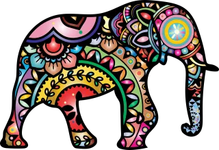 Elephant Animal Line art Stickdatei – Tiere