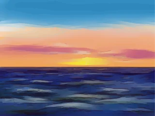 Landscape Sea Waves Stickdatei
