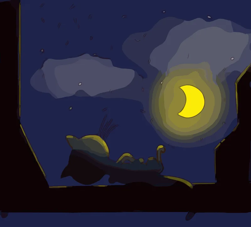 Cat Night Moon Stickdatei – Natur