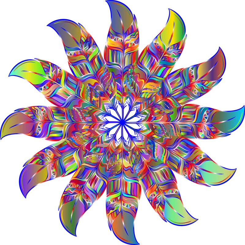 Mandala Feather Line art Stickdatei – Natur