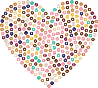 Donuts Heart Food Stickdatei