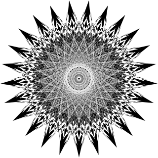 Mandala Star Line art Stickdatei