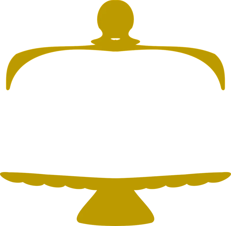 Cake plate Logo Gold Stickdatei – Essen & Trinken