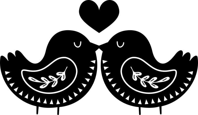 Lovebirds Birds Love Stickdatei – Herzen & Liebe