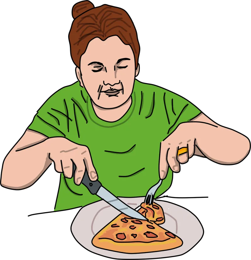 Woman Pizza Cheese Stickdatei – Essen & Trinken