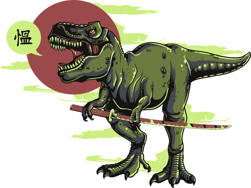 Dinosaur Katana Japan Stickdatei – Kinder