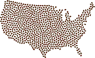 America Coffee Map Stickdatei