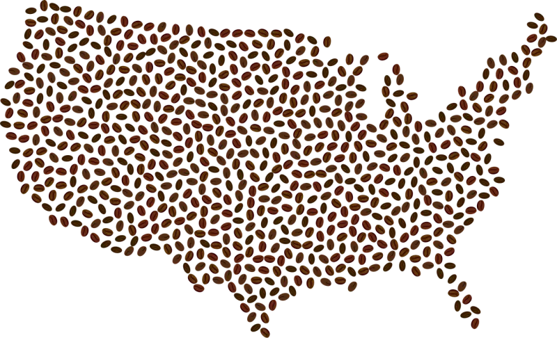 America Coffee Map Stickdatei – Essen & Trinken