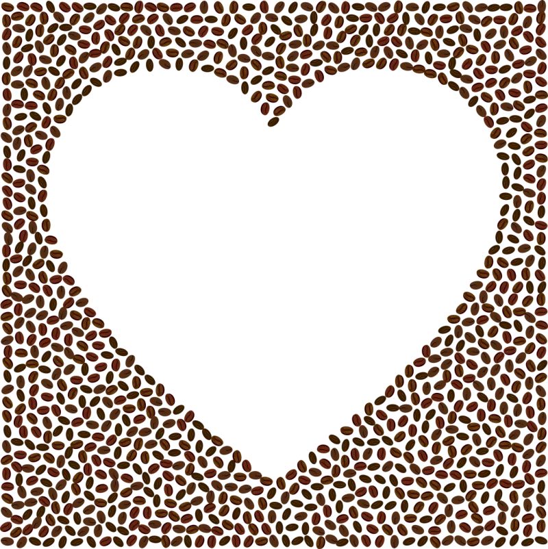 Coffee Heart Frame Stickdatei – Essen & Trinken