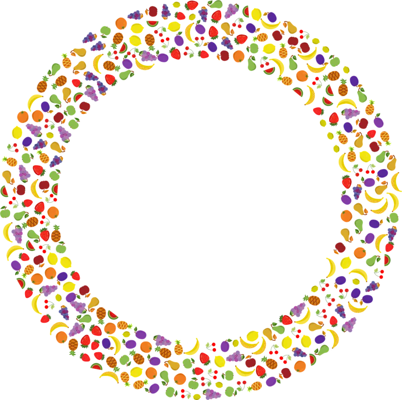 Fruit Frame Border Stickdatei – Essen & Trinken