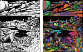 Ancient City Line art Stickdatei