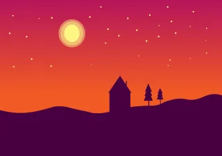 Night Landscape Nature Stickdatei