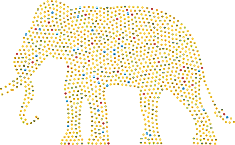 Elephant Emoji Emoticons Stickdatei – Tiere