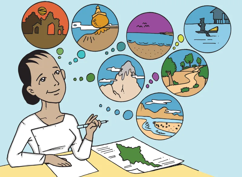 Myanmar Burma Teacher Stickdatei – Natur