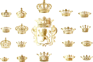 Crown Silhouette Gold Stickdatei