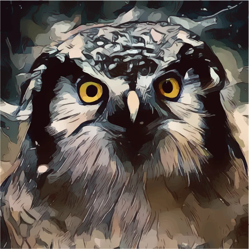 Owl Face Predator Stickdatei – Tiere