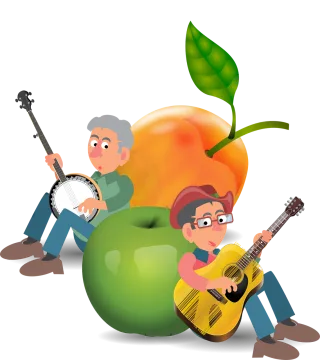 Peach Apple Music Stickdatei