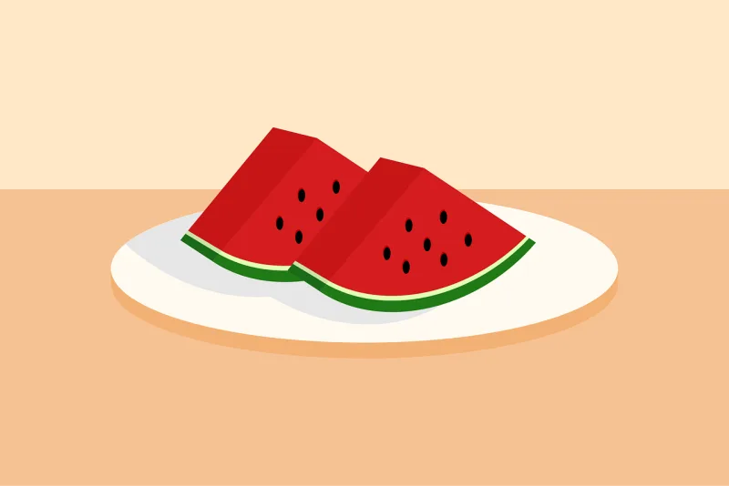 Watermelon Food Flat Stickdatei – Essen & Trinken