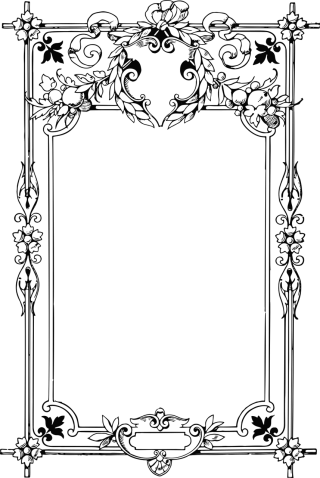 Vintage Beautiful flowers Frame Stickdatei