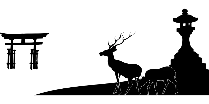 Deer Landscape Silhouette Stickdatei – Tiere