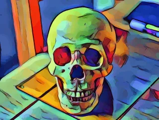 Neon Skull Desk Stickdatei