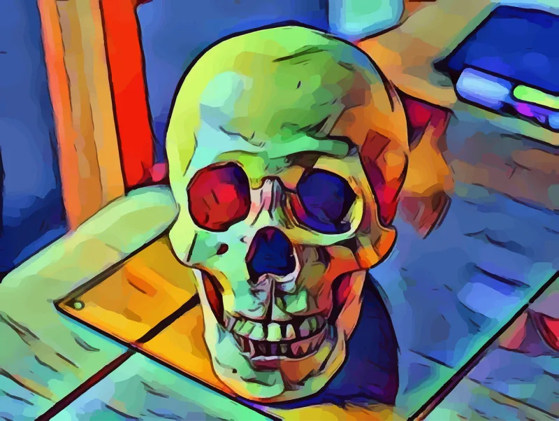Neon Skull Desk Stickdatei – Kinder