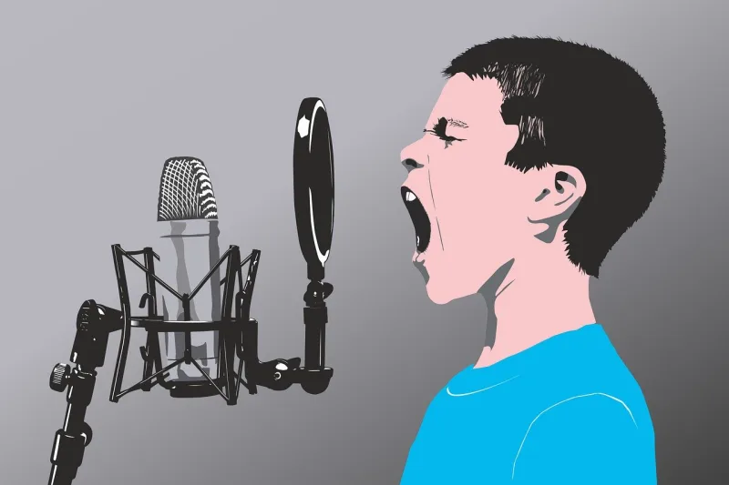 Microphone Kid Vector Stickdatei – Musik