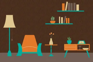 Living room Interior Couch Stickdatei