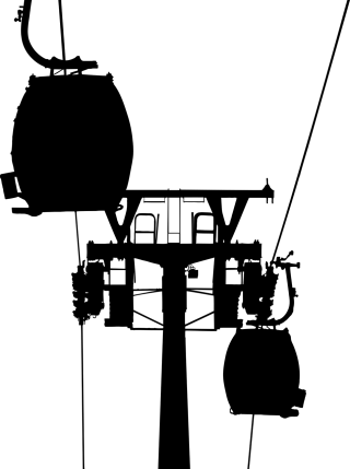 Gondola Ski lift Silhouette Stickdatei